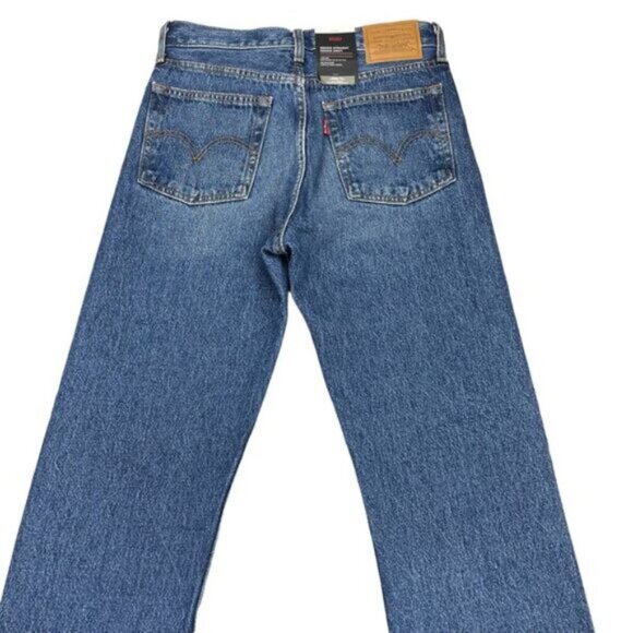 NWT LEVIS Premium Wedgie Straight Jean Sz 25 Frayed Cut Off Hem Destructed - Picture 7 of 9